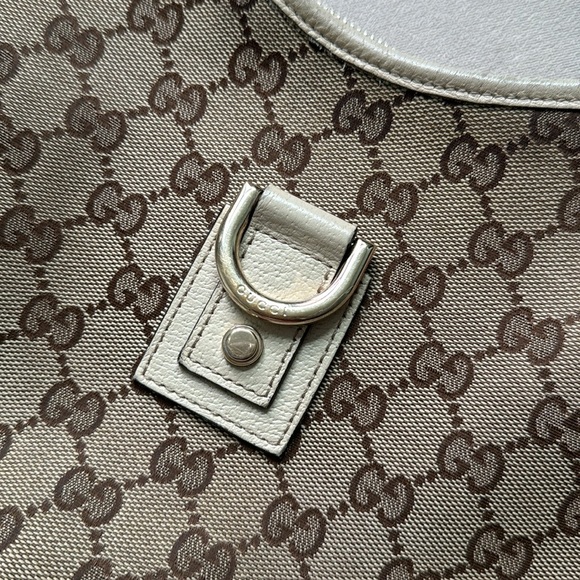 (SOLD)GUCCI Beige GG Canvas and Leather Abbey D-Ring Hobo - Picture 5 of 12